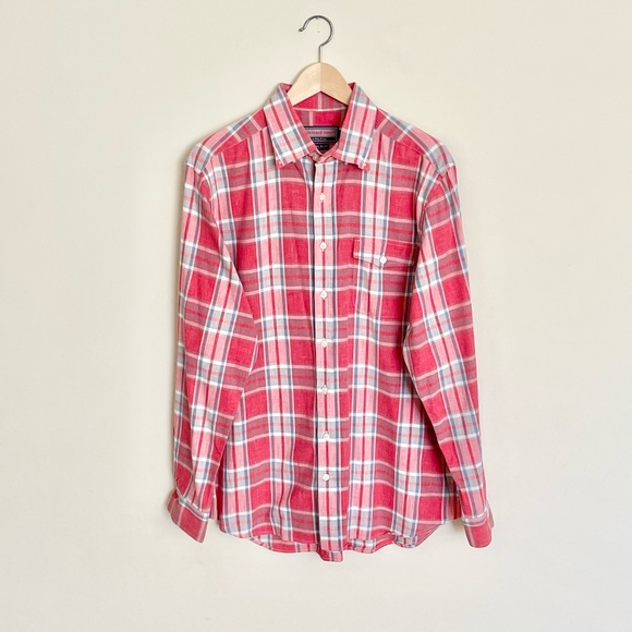 Vineyard Vines Crosby Plaid Casual Button Down Watermelon Shirt Men’s size Large